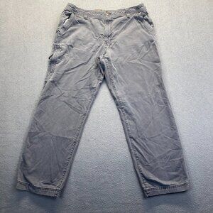 GH Bass Co Carpenter Pants Mens 40x30 Fit 4 Grey Terrain Stretch Canvas Flex